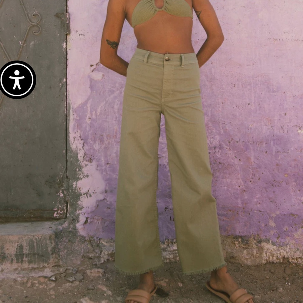 Billabong green wide leg jeans